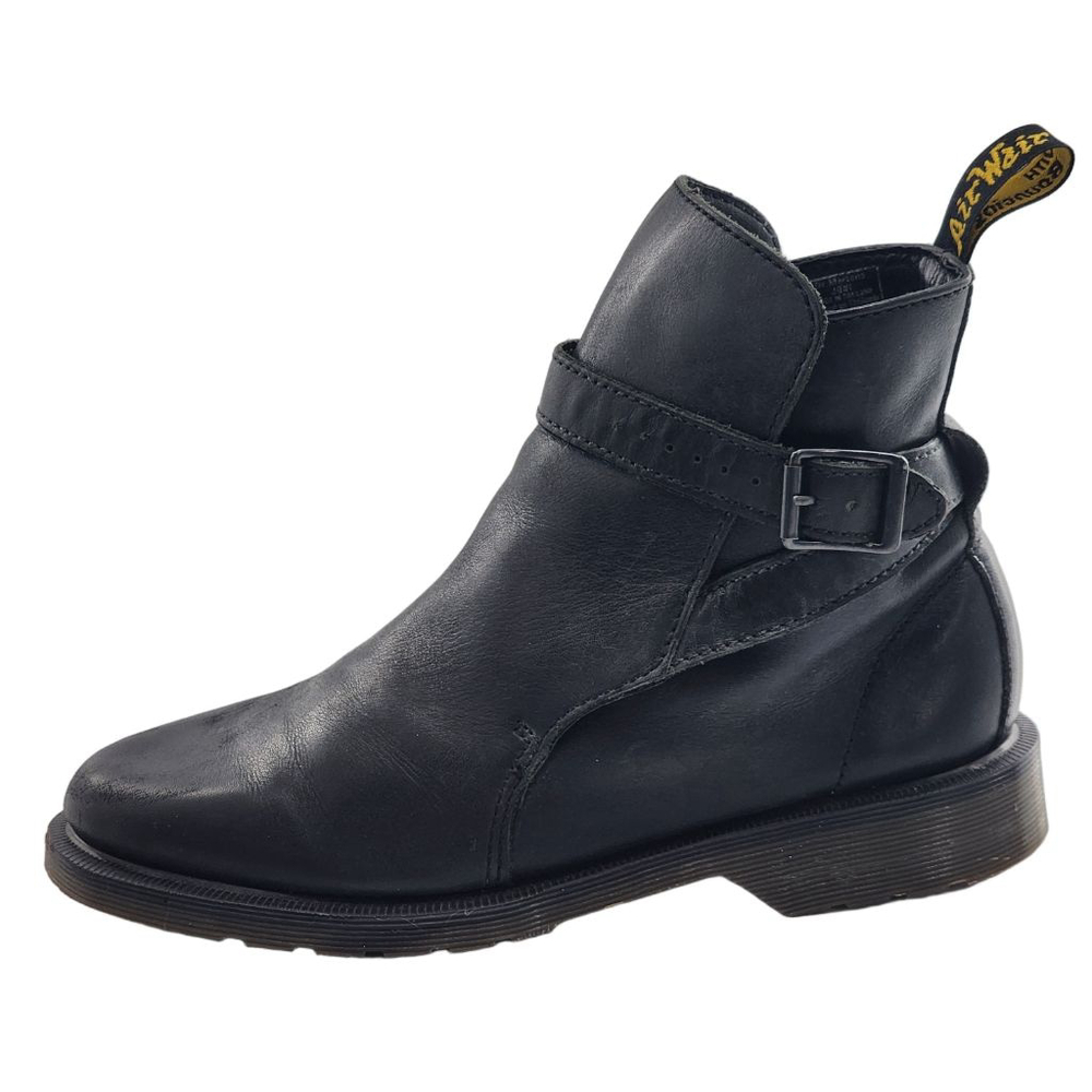 DR. MARTENS Joni Ankle Strap Black Leather Boots & Booties Size 8
